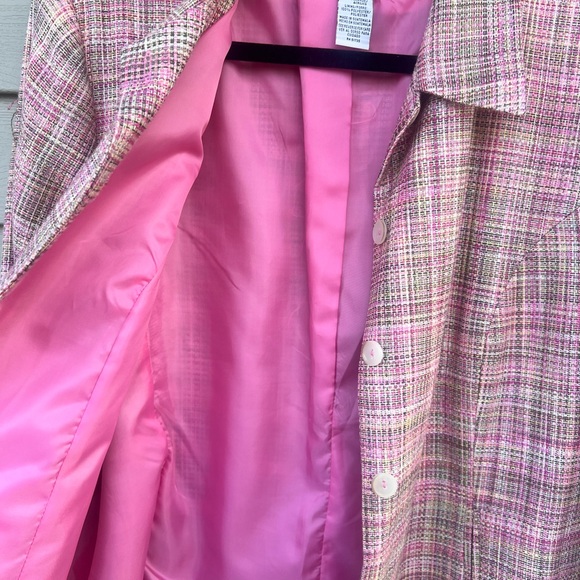 Sag Harbor Pink and Green Tweed Jacket - Size 16p - Picture 5 of 13